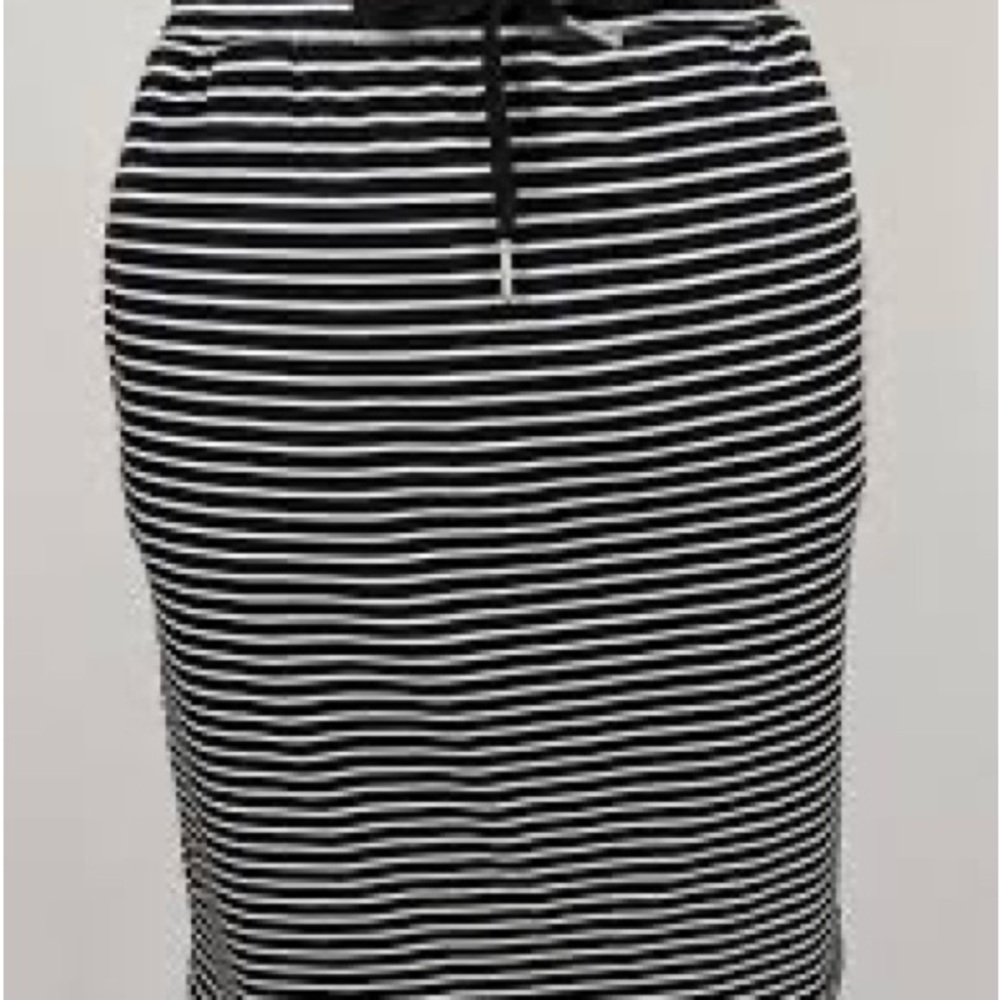 SHEIN Monochrome Striped Pencil Skirt